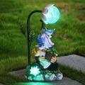 Harpi Solar Garden Lights - Garden Gnomes Statue Decor Resin Gnome Figurine with Colorful Gradent Solar LED Lights Outdoor Statues Garden Decor for Patio Yard Lawn Porch Gardening Gifts