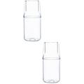 2 Set High Borosilicate Glass Pot Juice Beer Holder Stained Glass Clear Glasses Kitchen Supply Glass Jug