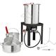 SKYSHALO Turkey Fryer Kit 2-in-1 30-Quart Aluminum Turkey Fryer and 10-Quart Fish Fryer Kit with Basket and Stand 54000 BTU Burner Propane Gas Boiler Thermometer Marinade for Outdoor Cooking