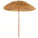 Hawaii Thatched Tiki Umbrella With Tilt Large Patio Umbrella UPF 50+ Beach Umbrella For Sand Portable Outdoor Umbrella With 8 Ribs Market Umbrella With Bag Table