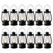 Vintag Candle Lanterns for Indoors 12Pcs Mini Lantern with Flicker Candles Small Hanging Lanterns for Home Decor Black