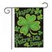 St Patrick Day Garden Flag 12 x18 Double Sided Burlap Shamrock Welcome Home Flags Evergreen Clover St Patricks Day Yard Flag for Patio Lawn Outdoor House Decor