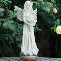 Angel Statue for Garden YPF5 - 16.3 inches Guardian Solar Garden Statue Gardening Gifts for Mom Grandma Lawn Ornaments Figurines for Outdoor Decor