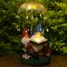 mopha Garden Gnomes Statues YPF5 Outdoor Decor Solar Powered Umbrella Fireworks Lights Resin Figurines Outside Decoration for Patio Yard Lawn Porch Ornaments Clearance Gardening Gift