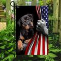 German Shepherd Flag American Patriot Dog Flag Decorations - Garden Flag 12x18 Decorations For Home Outside - Patriotic Dog Decor Double Sided Heavy Duty Canvas Flag Indoor Outdoor