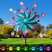 Solar Wind Spinner 60.63 YPF5 Inch Outdoor Metal Stake Yard Spinners Solar Powered Multi-Color LED Glass Ball with Kinetic Wind Sculpture Spinner Windmills for Outdoor Lawn & Garden Decoration