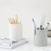 Pen Holder Nordic Style Silicone Waterproof Pencil Holder for Desk Simple&Modern Minimalist Makeup Organizer Multifunctional Office Supplies for Home Kids and School (White and Grey)