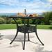 ModFusion Round Metal Patio Table with Umbrella Hole 35 Diameter for Outdoor Dining 28.35 H