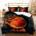 3D Sports Fire Basketball Bedding Set for Teen Boys Duvet Cover Sets with Pillowcases Twin Full Queen King Size 3PCS 1 Duvet Cover+2 Pillow shams