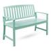 Noble House Loja Modern Outdoor Acacia Wood Bench in Light Mint Green