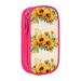 XMXY Large Capacity Pencil Case Sunflower Floral Abstract Botanical Pencil Box Pouch with Compartments Portable Pencil Bags with Zipper for Teen Girl Pink