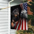 German Shepherd Flag American Patriot Dog Flag Decorations - Garden Flag 12x18 Decorations For Home Outside - Patriotic Dog Decor Double Sided Heavy Duty Canvas Flag Indoor Outdoor