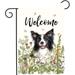 Spring Summer Garden Flag Floral Boston Terrier Yard Flag Flower Dog Garden Flags for Outside Small Outdoor Welcome Flags Double Sided