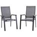 durable 7 PCS Patio Dining Set with 6 Aluminum Sling Chair (Wooden Armrest) and 1 Expandable Table Outdoor Furniture for 6