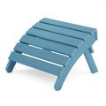 MXIMU Folding Adirondack Ottoman YPF5 Plastic Adirondack Footstool Premium All Weather Ottoman for Adirondack Chairs Wide Use in Backyard Garden Lawn Porch Poolside (Blue)