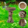 JinYiQing Bird Bath for Outdoors Garden Decor Resin Bird Feeder Tree Bowl Stand Fountain Lawn Yard Statues Sculpture Ornament Decoration