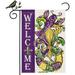 Mardi Gras Garden Flag 12.5 x 18 Inch Fleur de Lis Beads Masquerade Mask Carnival Celebration Double Sided Decorative Flag For Outside Yard Lawn Outdoor Decoration GB016-12