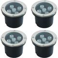 5W Landscape Lights 12V Low Voltage Warm White LED Well Lights IP67 Waterproof Ground Lights with Stainless Steel Cover Landscape Lighting for Step Deck Garden Lights Outdoorï¼ˆ4 Packï¼‰