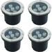 5W Landscape Lights 12V Low Voltage Warm White LED Well Lights IP67 Waterproof Ground Lights with Stainless Steel Cover Landscape Lighting for Step Deck Garden Lights Outdoorï¼ˆ4 Packï¼‰