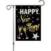 YCHII Happy New Year Garden Flag -ch Black Festive Outdoor Decoration Durable Weather-Resistant Double-Sided Design
