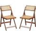 Rattan Accent Chairs Modern Mid Century Dining Chairs Set of 2 Comfy Armchairs Outdoor Rattan Chairs with Armrest for Bedroom Living Room Reading Room Dining Kitchen Brown