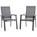 durable 9 PCS Patio Dining Set with 8 Aluminum Sling Chair (Wooden Armrest) and 1 Expandable Table Outdoor Furniture for 8