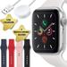 Restored Apple Watch Series SE (GPS 40 mm) Silver Aluminum Case with White Sport Band + 4 Bands + Magnetic Charging Cable (Refurbished)