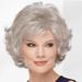 Short Silver Grey Wig for Women Synthetic Hair Wigs with Bangs Natural Curly Hairstyle A2 12INCHES