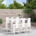 vidaXL Ensemble de bar de jardin 7 pcs blanc bois de pin massif