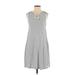 Carve Designs Casual Dress - A-Line: Gray Stripes Dresses - Women's Size Small