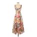 Zimmermann Casual Dress - Midi Scoop Neck Sleeveless: Tan Floral Dresses - Women's Size 4