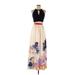 Vince Camuto Casual Dress - Maxi: Ivory Tropical Dresses - Women's Size 6