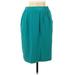 Anne Klein II Silk Skirt: Blue Solid Bottoms - Women's Size 6