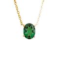 Women's Green / Gold Ova Gold Necklace Set With Emerald Juvetti