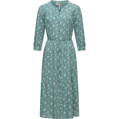 Maxikleid RAGWEAR "Meve", Damen, Gr. S (36), Normalgrößen, blau (ocean), Obermaterial: 100% Viskose, feminin, figurumspielend knöchellang, V-Ausschnitt, 3/4-Ärmel Ärmel ohne Ärmelschlitz normaler Saum mit Druckknöpfen,verstellbar, Kleider, Leichtes... Image