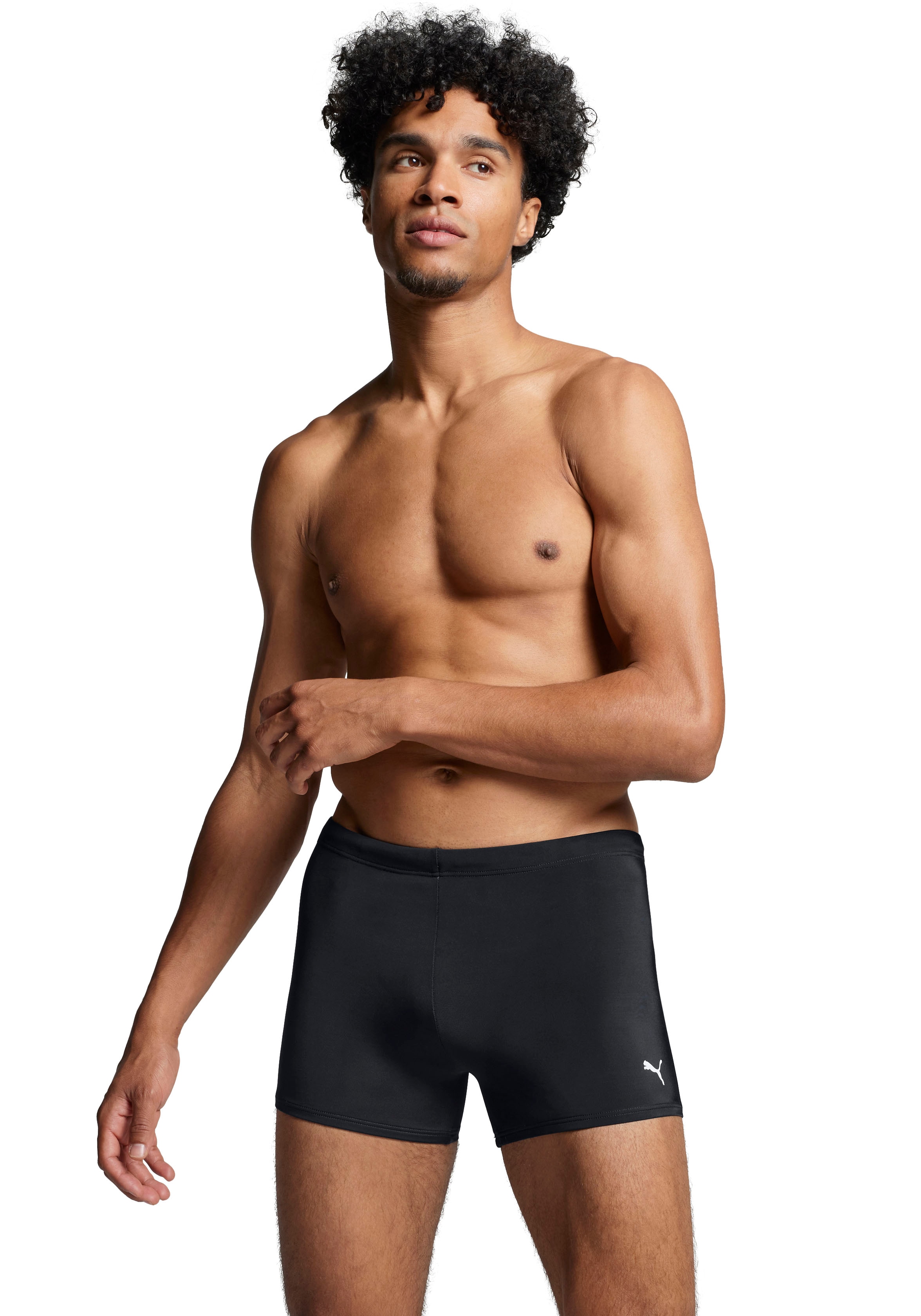 Badepants PUMA "PUMA SWIM MEN CLASSIC SWIM TRUNK", Herren, Gr. XS, N-Gr, schwarz, Web, Obermaterial: 78% Polyester, 22% Elasthan, unifarben, Badehosen, Brandingdetails Image