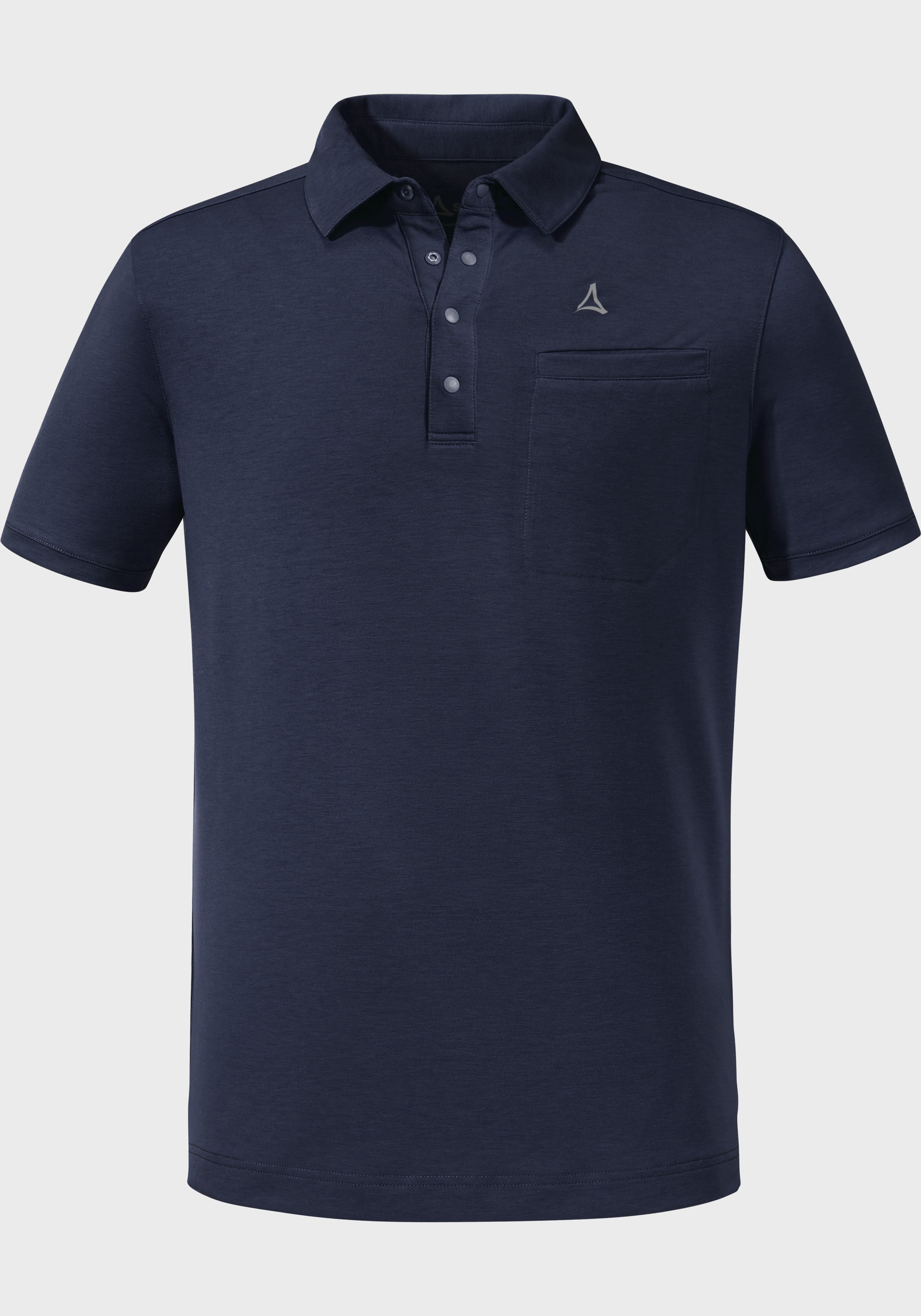 Poloshirt SCHÖFFEL "Polo Shirt Ramseck M", Herren, Gr. 52, blau (8820, blau), Oberstoff: 77% Polyester, 18% Lyocell, 5% Elasthan, V-Ausschnitt, Shirts