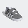 Klettschuh ADIDAS SPORTSWEAR "VL COURT 3.0", Gr. 23, grau (grau three, cloud weiß, grau two), Leder, Synthetik, sportlich, Schuhe, für Kinder, inspiriert vom Design des adidas samba