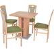 Essgruppe HOFMANN LIVING AND MORE "5tlg. Tischgruppe" Sitzmöbel-Sets Gr. B/H/T: 45 cm x 95 cm x 48 cm, Polyester, grün (buche, nachbildung, grün, buche, nachbildung) Essgruppen