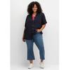 Stretch-Jeans SHEEGO "Große Größen", Damen, Gr. 44, Normalgrößen, blau (blau denim), Obermaterial: 96% Baumwolle, 4% Elasthan (LYCRA XTRA LIFE), unifarben, casual, regular fit 7/8-Länge, Jeans, in 7/8-Länge, mit Bodyforming-Effekt