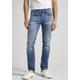 5-Pocket-Jeans PEPE JEANS "Pepe Jeans SLIM JEANS" Gr. 34, Länge 32, blau (medium used) Herren Jeans