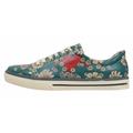Sneaker DOGO "Classic Schnürsneaker Picture Perfect Damen Sneaker", Damen, Gr. 36, Normalschaft, bunt (mehrfarbig, rot, blau), Lederimitat, Schuhe, Handgefertigt