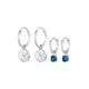 Elli - Creolen Plättchen Opal blau 2er Set 925 Silber Ohrringe Damen