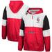 Men's Mitchell & Ness Scarlet Portland Trail Blazers Hardwood Classics Surprise Win Quarter-Zip Jacket