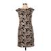 Betsy & Adam Cocktail Dress - Sheath: Brown Damask Dresses - Women's Size 4