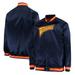 Men's Mitchell & Ness Navy Golden State Warriors Hardwood Classics Satin Full-Snap Raglan Jacket