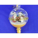 Disney Holiday | Disney Parks Santa Mickey & Minnie Hinged Blown Glass Droplet Ornament Gold | Color: Gold | Size: Os