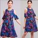 Anthropologie Dresses | Anthropologie Maeve Elia Multicolor Floral Cold Shoulder Swing Dress | Color: Blue/Pink | Size: 6