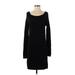 Athleta Casual Dress - Sweater Dress: Black Solid Dresses - Women's Size Small Tall