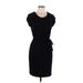 Calvin Klein Casual Dress - Wrap: Black Solid Dresses - Women's Size 12